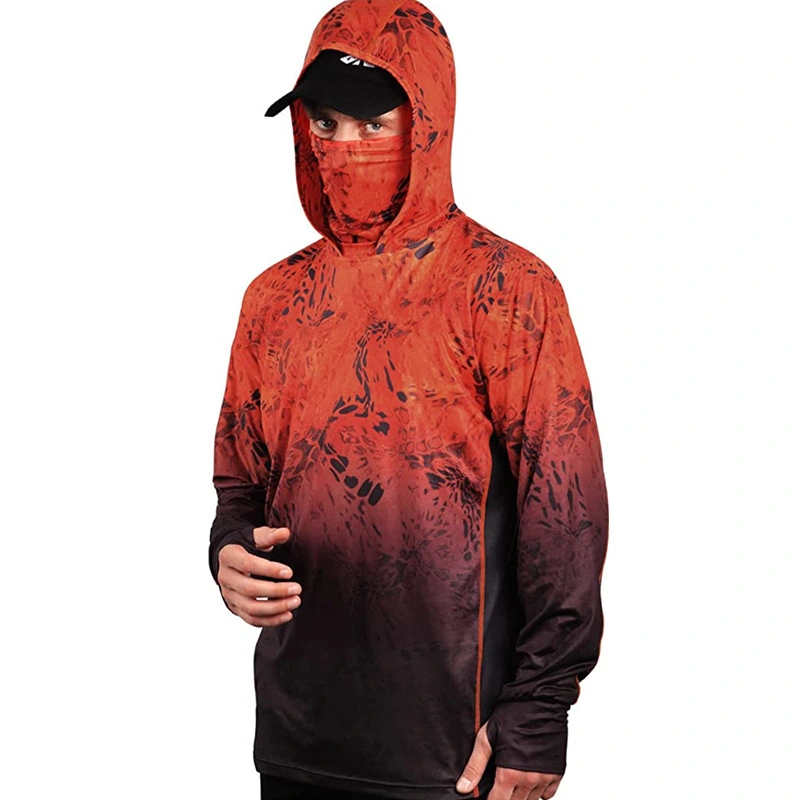 Upf 50+ Quick-Drying Breathable Mens Fishing Shirts Long-Sleeved Fishing Hoodie Fishing Wear