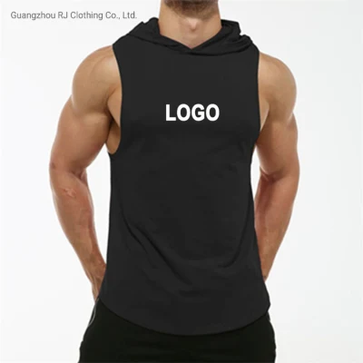 Herren-Trainings-Tanktops mit Kapuze, Sport-Bodybuilding, Stringer-Muskel-Cut-off-T-Shirt, ärmellose Gym-Hoodies für Herren