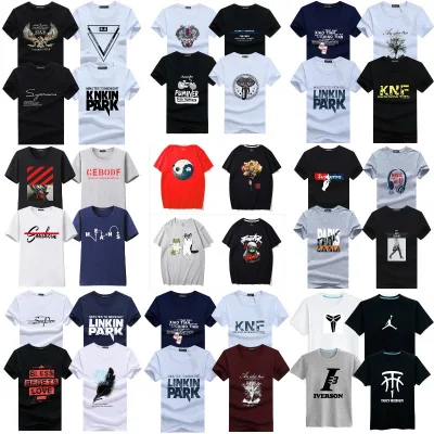 Großhandel Günstige Lager Sommer Gute Qualität Baumwolle Gedruckt Design Lässige Mode Oversize Rundhals Niedrigen Preis Hemd T-shirt T